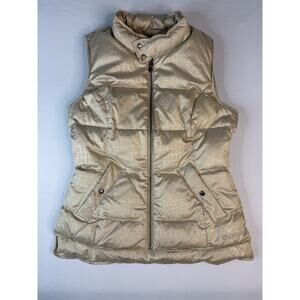 Ariat Women’s Puffer Vest Medium Tan Gold Snake Print Quilted Zip Outdoor